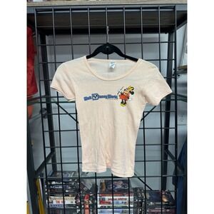 Vintage 1978 Walt Disney World Minnie Mouse Scoop Neck Baby Tee Size Small
